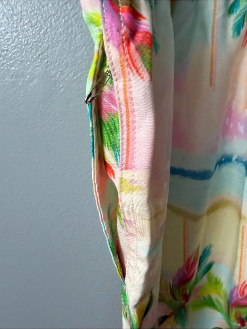 Duvin Design Pastel Palmy swim shorts elastic drawstring tropical print XL